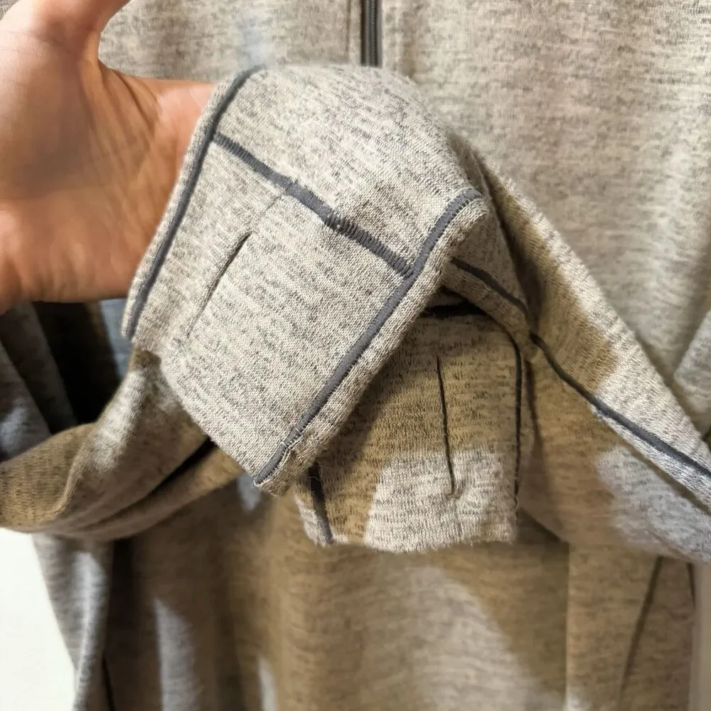 Kuhl Mens Ryder Sweater L Beige 1/4 Zip Pullover Thumbholes Running Hike
